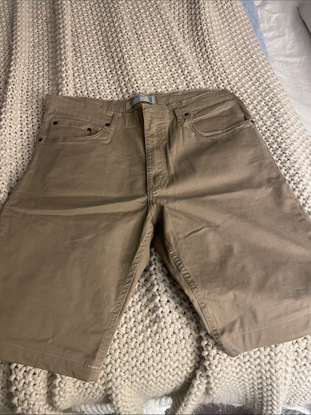 Wrangler Women's Tan Flat-Front Bermuda Shorts